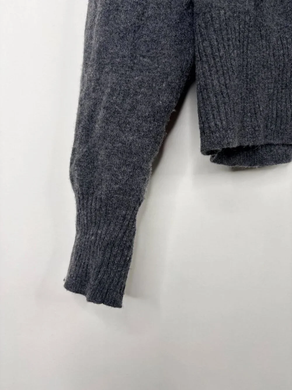 J. Crew Cropped Fit Crew Neck Cashmere Sweater Gray XL #A3830
